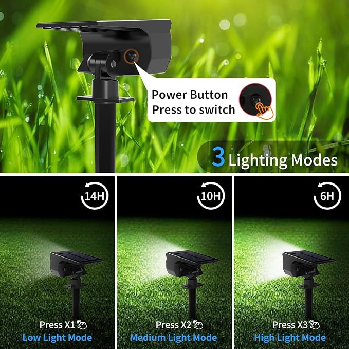 Tadyreal Solar Spot Lights Outdoor 10 Pack, Solar Landscape Spotlights - Image 7