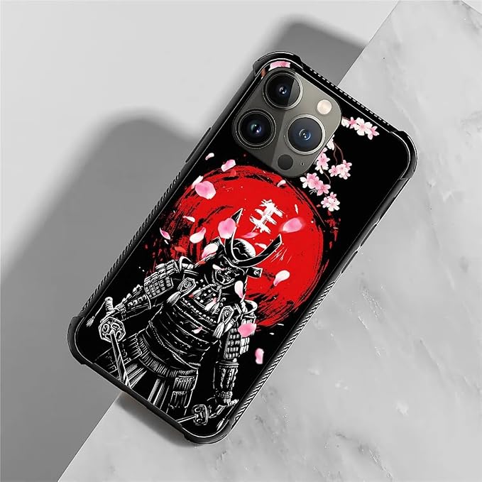 for iPhone 14 Pro Case, Sakura Japanese Samurai Pattern Graphic Design Girl Boy - Image 7