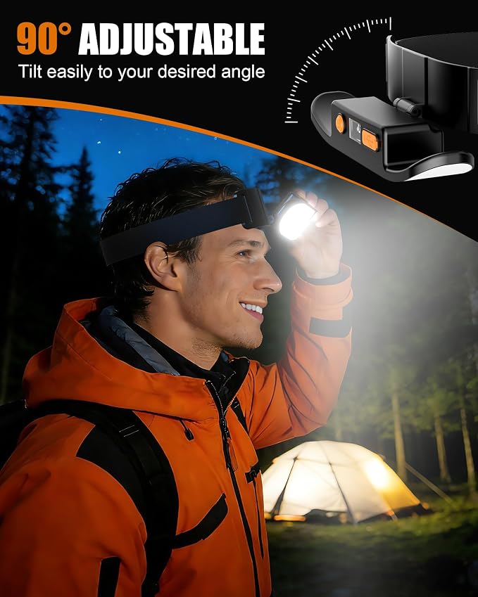 Headlamp Rechargeable, 230° Wide Beam LED Head Lamp - Image 5