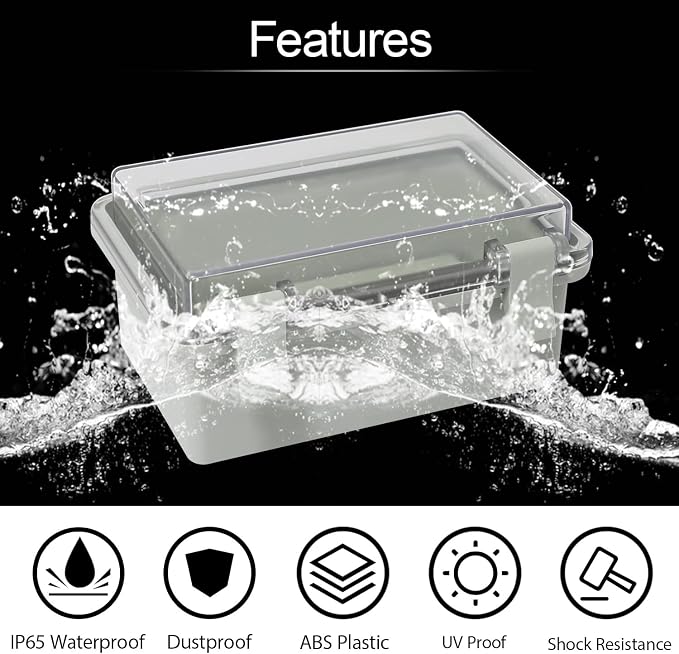 ABS Plastic Dustproof Waterproof IP65 Junction Box Hinged Shell Universal - Image 3
