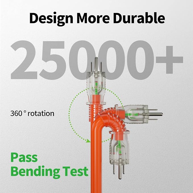 POWGRN 150 ft 12/3 Outdoor Extension Cord Waterproof Heavy Duty - Image 3