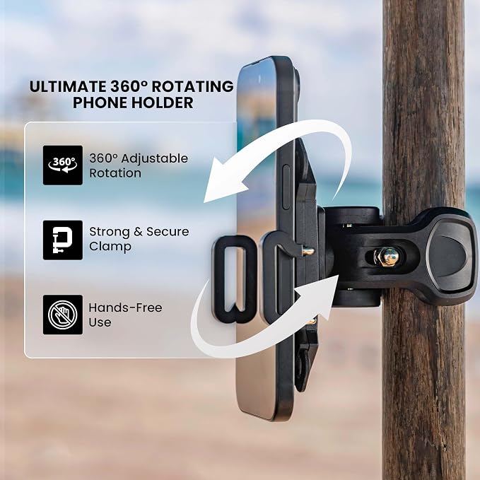 Beach Umbrella & Chair Phone Holder – Universal Clamp - Image 6