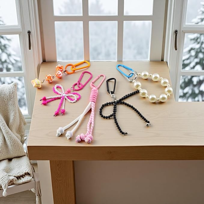 Carabiner Clip 24Pcs Metal Colored Keychain Clip D Spring Clips Cute Carabiner - Image 3