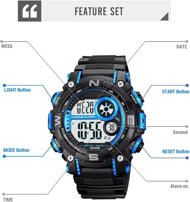 FANMIS Mens Military Multifunction Digital LED Watch Electronic Waterproof - Image 5