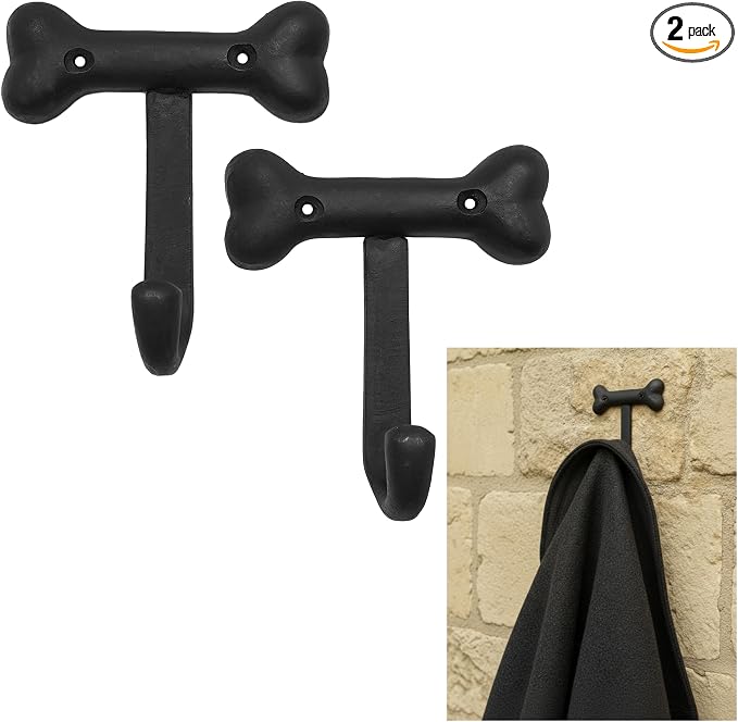 Mystic Colonial Medieval Cast Iron Bone-Shaped Wall Hook | Rustic Gothic by SaKeGa