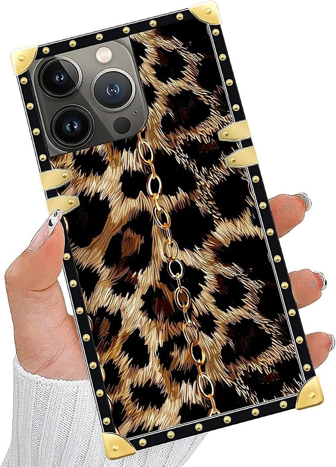 Compatible with iPhone 13 Pro Case, Seamless Gold Chain Leopard Luxury Golden - Image 5