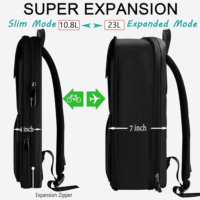 ZINZ Laptop Backpack 15 15.6 16 Inch, Expandable Computer Rucksack - Image 2