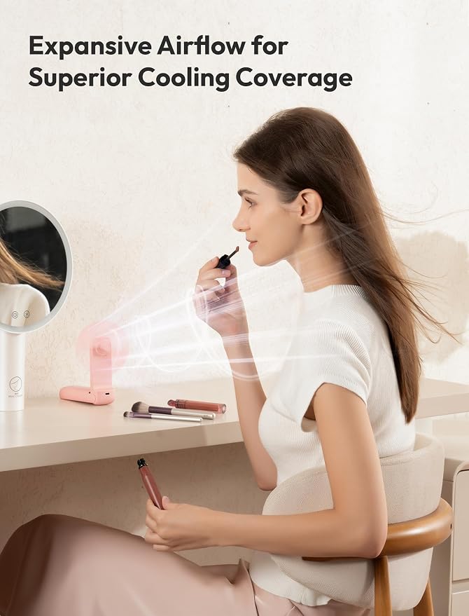 Aecooly Slim Portable Fan 2-Pack, Thin Handheld Fan, USB Rechargeable Mini - Image 5