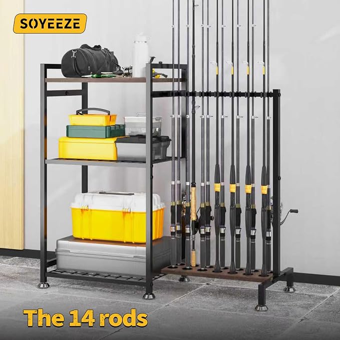 SOYEEZE Fishing Rod Holder for 14 Rods, Ground Stand Fishing Pole Holders for - Image 7