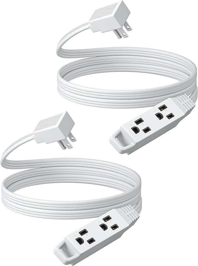 DEWENWILS 6FT Flat Plug Extension Cord, 3 Prong Ultra Thin Power Strip by DEWENWILS