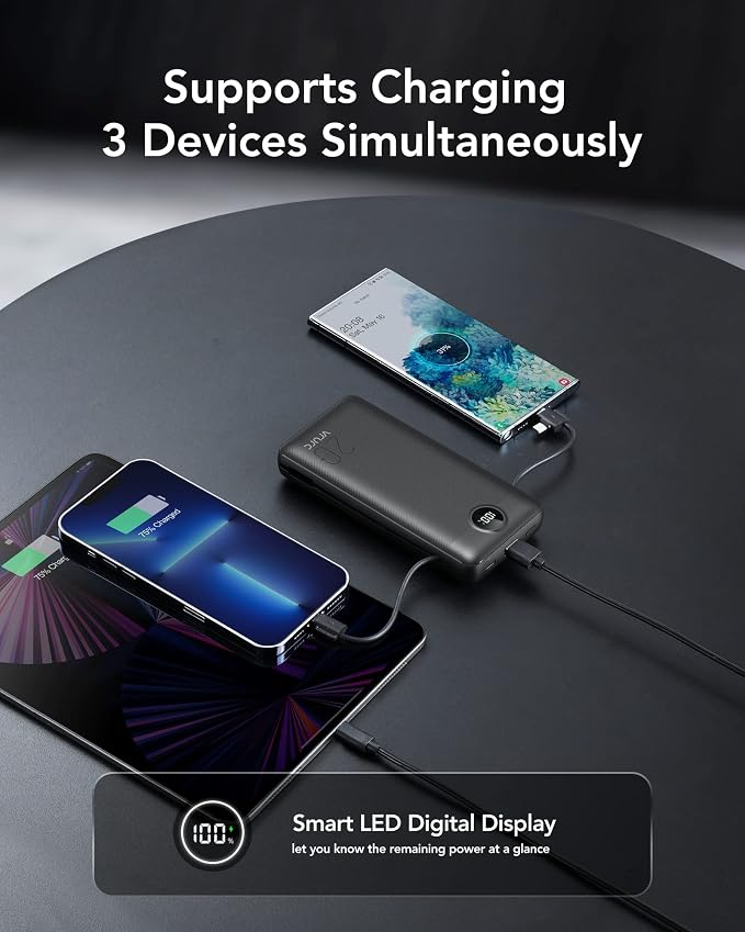 VRURC Portable Charger 20000mAh, Fast Charging Power Bank USB C, 4 Output 2 - Image 7