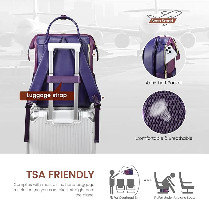 LOVEVOOK Leather Laptop Backpack - Image 4