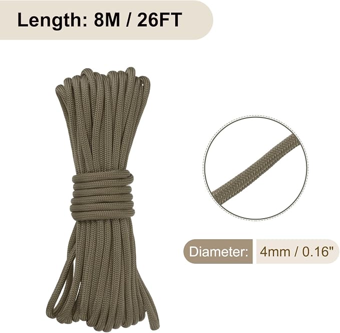 550 Paracord Rope 26ft, 4mm Thin Paracord Nylon Cord 7-Strand Core - Image 2
