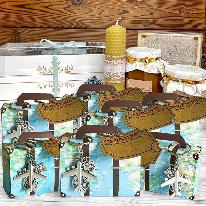 50 Set World Map Mini Suitcase Favor Boxes Party Favor Candy Box - Image 6