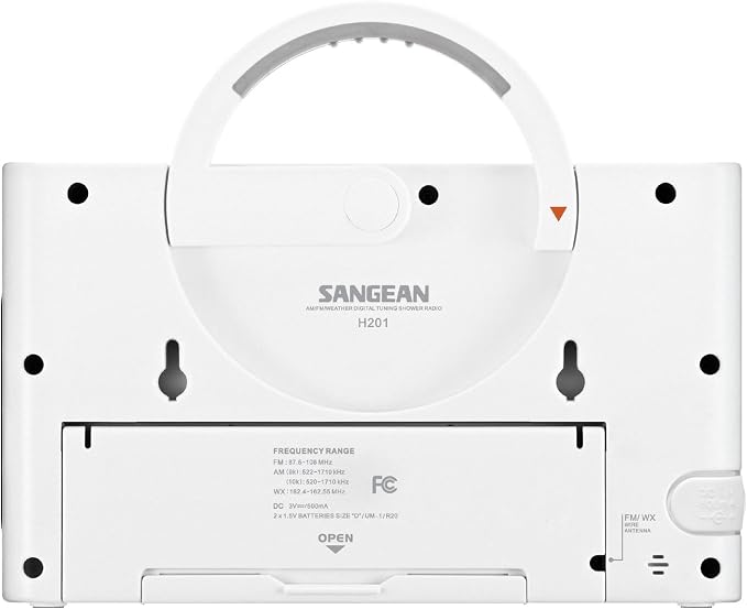 Sangean H201 Shower Radio AM/FM Waterproof, Weather Alert Radio - Image 3