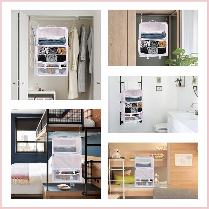 Surblue Hanging Shelves Travel Storage Bag Compression Packing Cube - Image 7