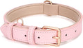 WHIPPY Leather Dog Collar for Small Dog Adjustable Soft Breathable Leather by WHIPPY