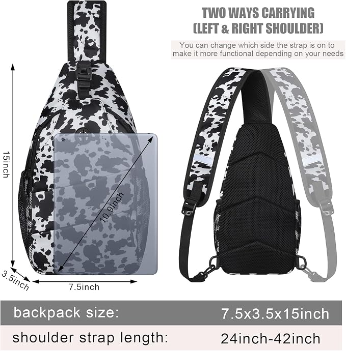 Pritent Crossbody Bags for Women Men Trendy Sling Bag Backpack Casual Chest Bag - Image 2