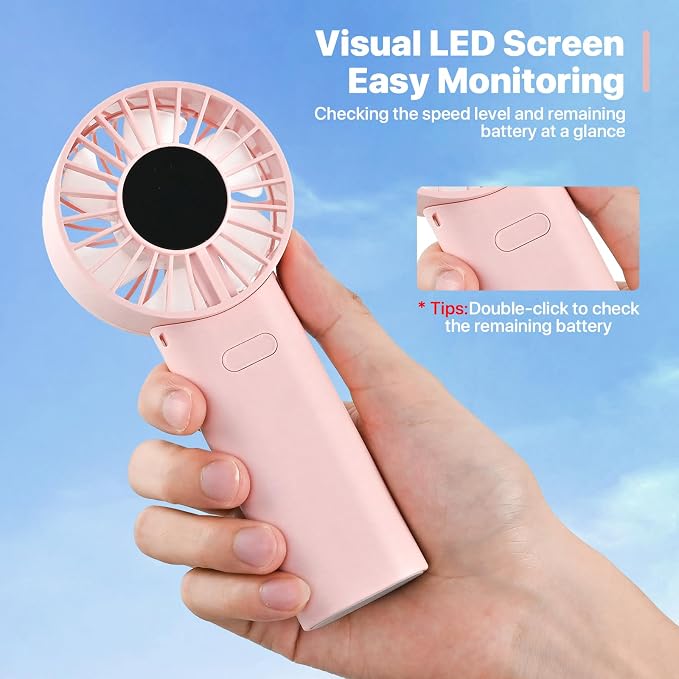 Foldable Handheld Fan, High-Speed Motor, LED Display, 10 Hours long-lasting - Image 6