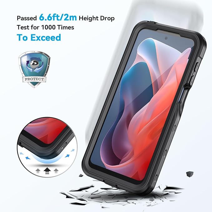 Lanhiem for Moto G Play 2024 Case, IP68 Waterproof Dustproof Shockproof Case - Image 5