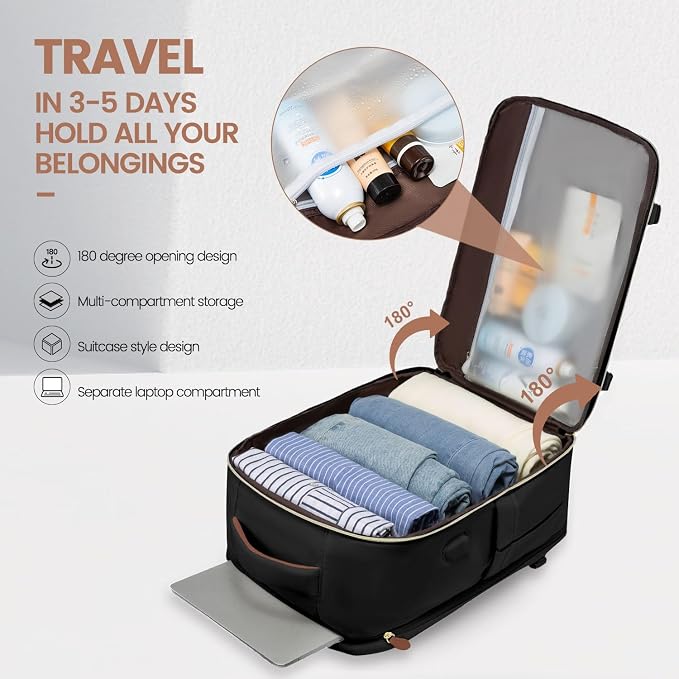 LOVEVOOK 40L Travel Backpack Carry On Airline Approved, Large Backpack - Image 3