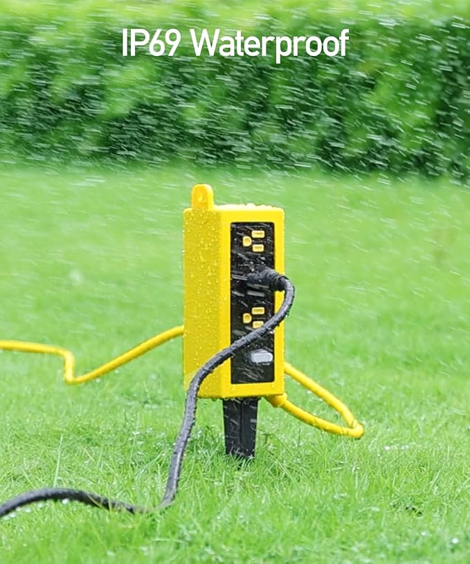 Outdoor Power Strip Weatherproof, ZZJ IP69 Grade Waterproof Surge Protector - Image 3
