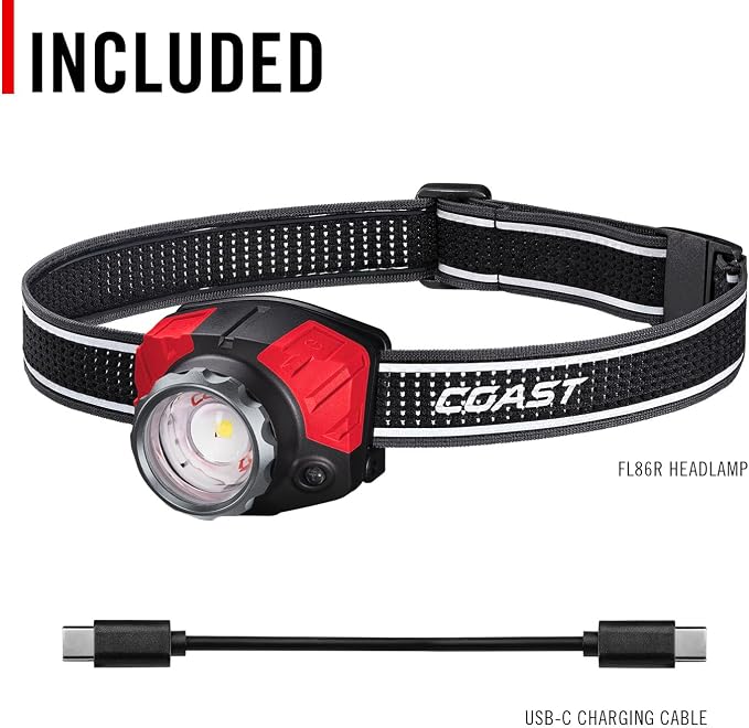 Coast® FL85R 1000 Lumen Tri-Color Focusing Rechargeable LED Headlamp, Built-in - Image 10