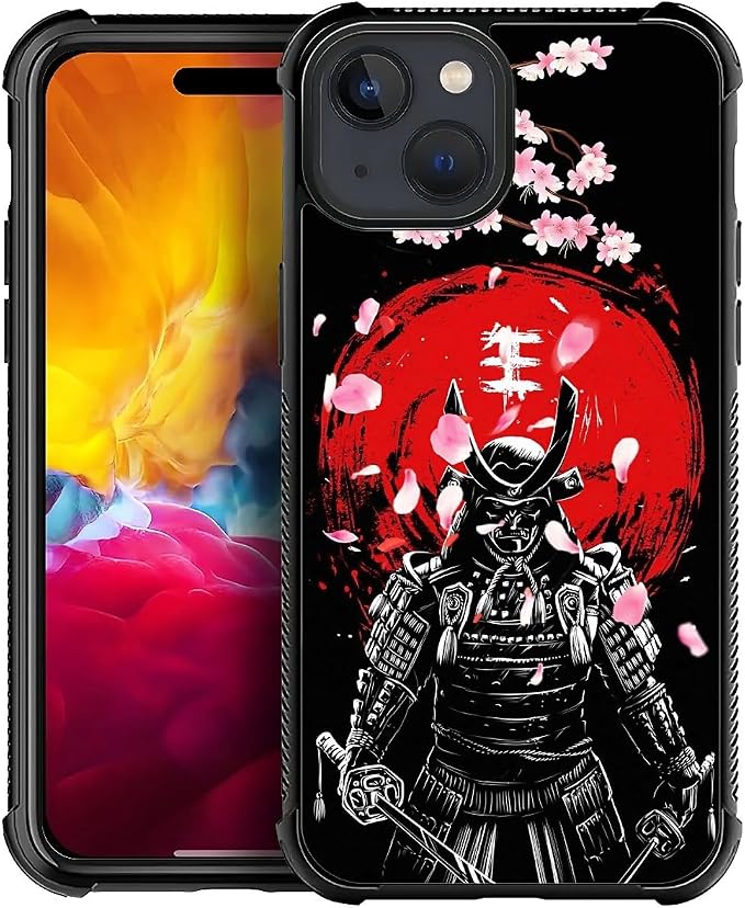 for iPhone 15 Plus Case, Sakura Japanese Samurai Pattern Graphic Design Girl by FKBRCL4U