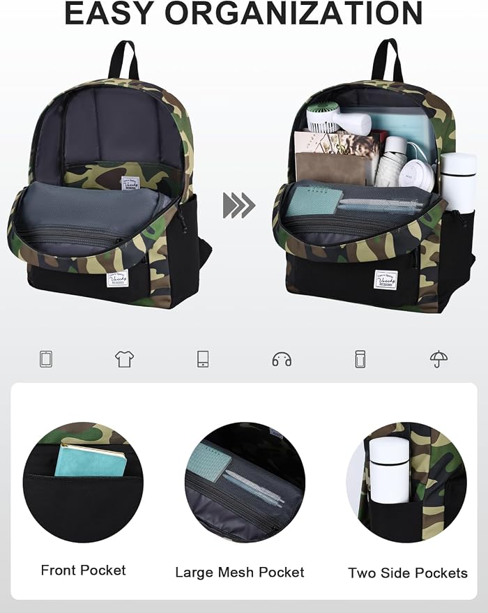 VASCHY Lightweight Backpack for Men, Water Resistant Classic Daypack for Travel - Image 3