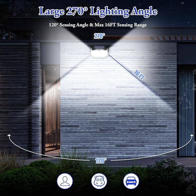 Solar Outdoor Lights, Waterproof Solar Powered Security Light - Image 4