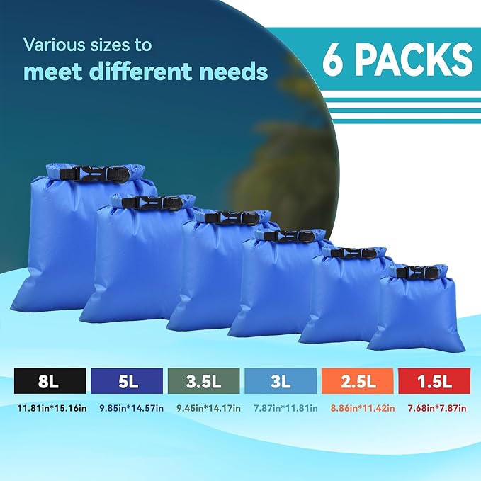 6PCS Dry Bags Waterproof, Lightweight Dry Bags - Image 2