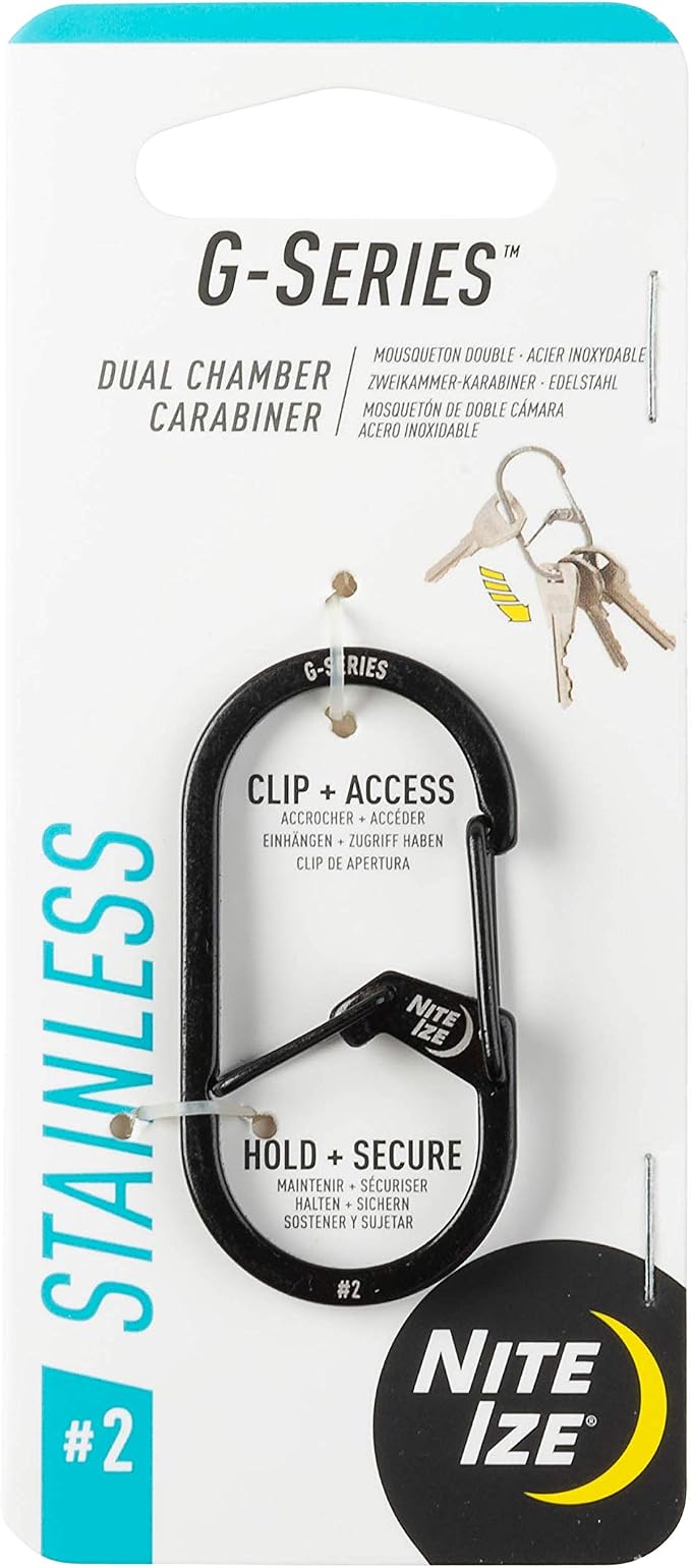 Nite IZE GS2-01-R6 G-Series Dual Chamber Carabiner, Size #2 1-Pack - Image 5