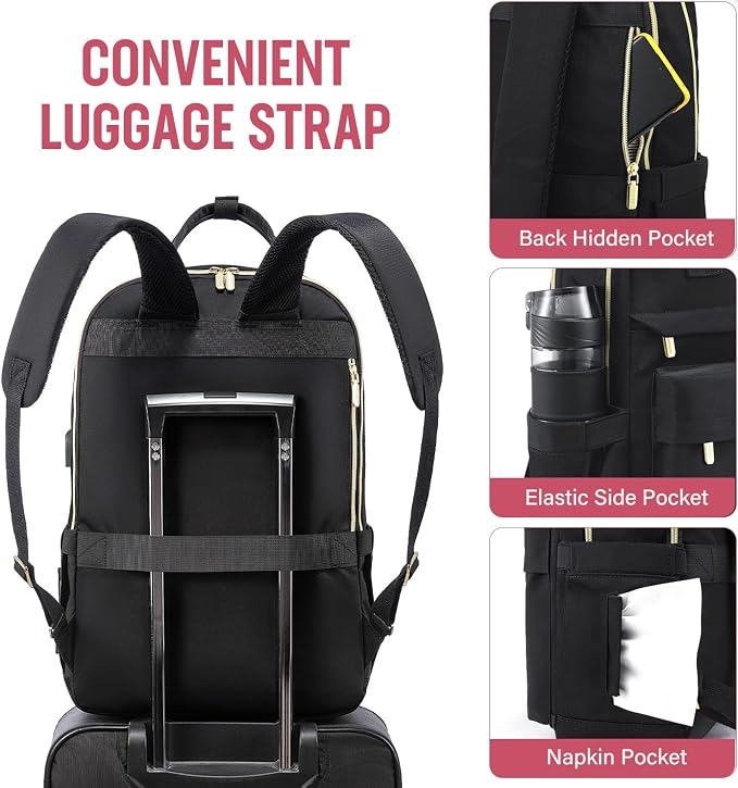 LOVEVOOK Laptop Backpack for Women, 17.3 Inch Laptop Bag - Image 4