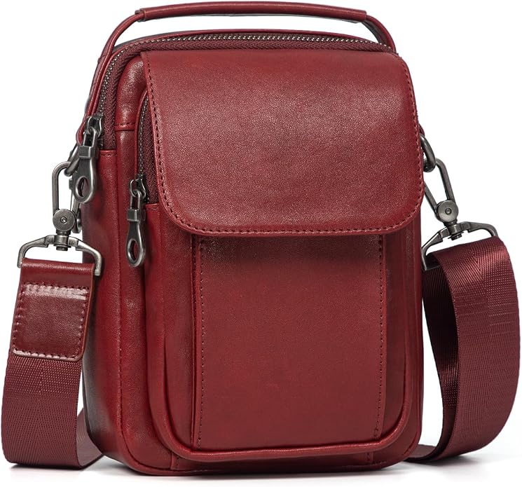 Augus Leather Small Messenger Bag by Augus
