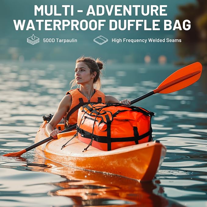 MIER Waterproof Duffel Bag Motorcycle Dry Bag Backpack Large Roll-Top Heavy - Image 8