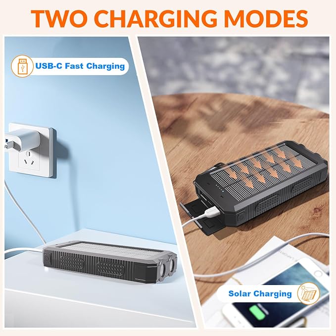 Solar Charger 20, Portable Power Bank, 4 Cables Outdoor Waterproof External - Image 4