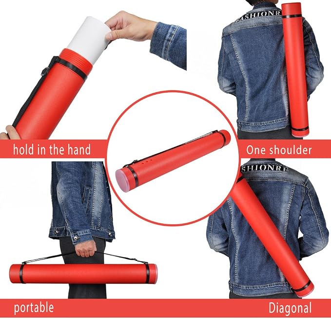 DEWEL Document Tube, Plastic Expanding Poster/Art/Document Storage Tube 24.5 to - Image 6