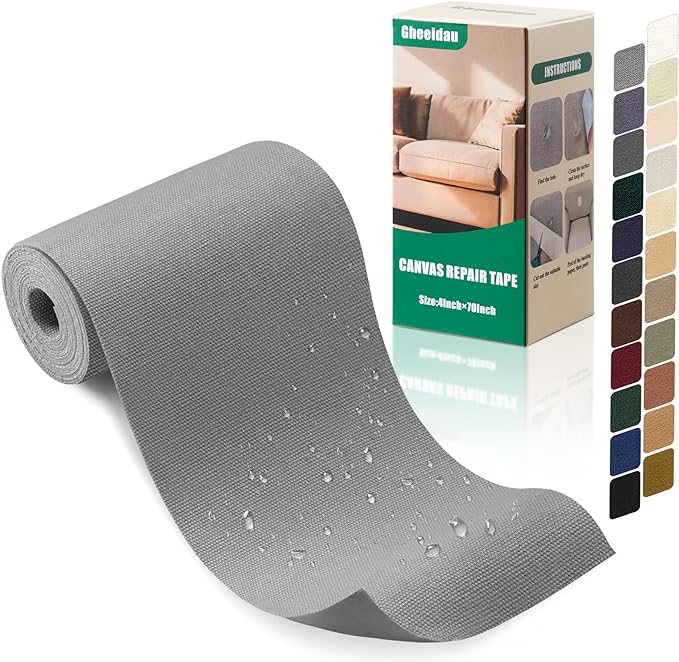 Gheeidau Canvas Repair Tape 4×70 Inch Waterproof Self-Adhesive Fabric Repair by Givethingsanewlife