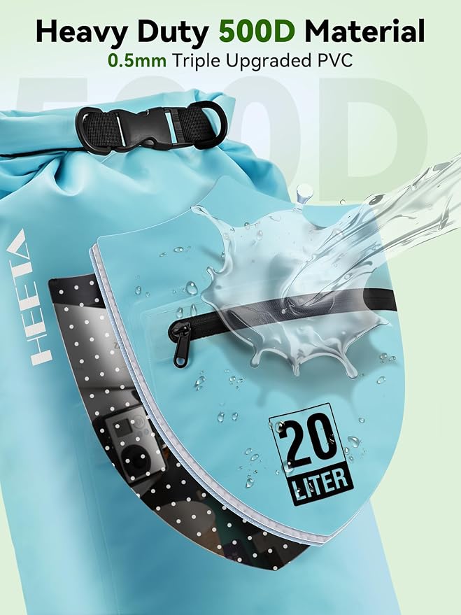 HEETA Waterproof Dry Bag with Front Zippered Pocket - Image 4