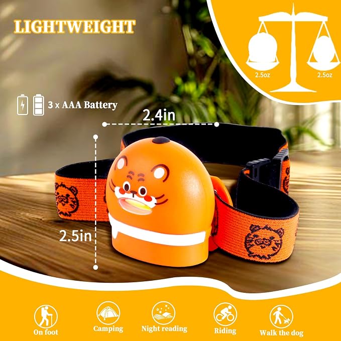 KunHe 8 Pack LED Kids Headlamp - Image 5