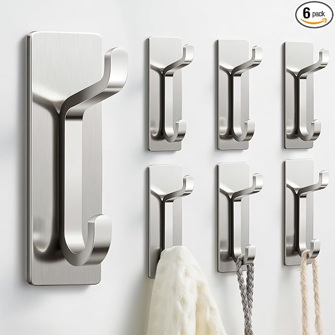 pickpiff Wall Hooks for Coat and Towel: 13LB Strong Adhesive Door Hanger Stick by pickpiff