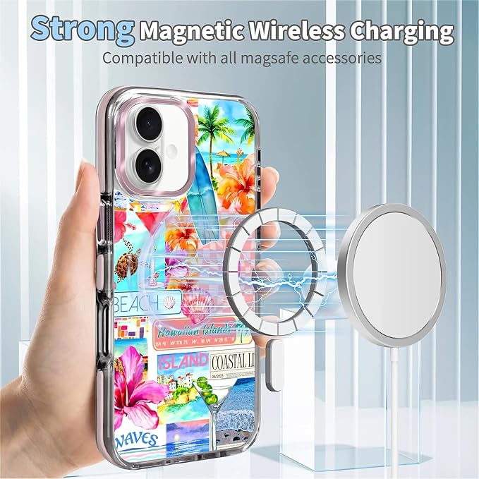 Case for iPhone 16 Plus, Coastal Beach Cover Coquette Collage Phone Case - Image 4