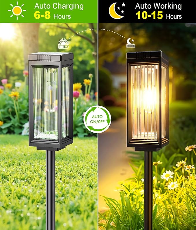 ELECLINK Solar Pathway Lights Outdoor, 8 Pack Upgraded Solar Lights Outdoor - Image 3