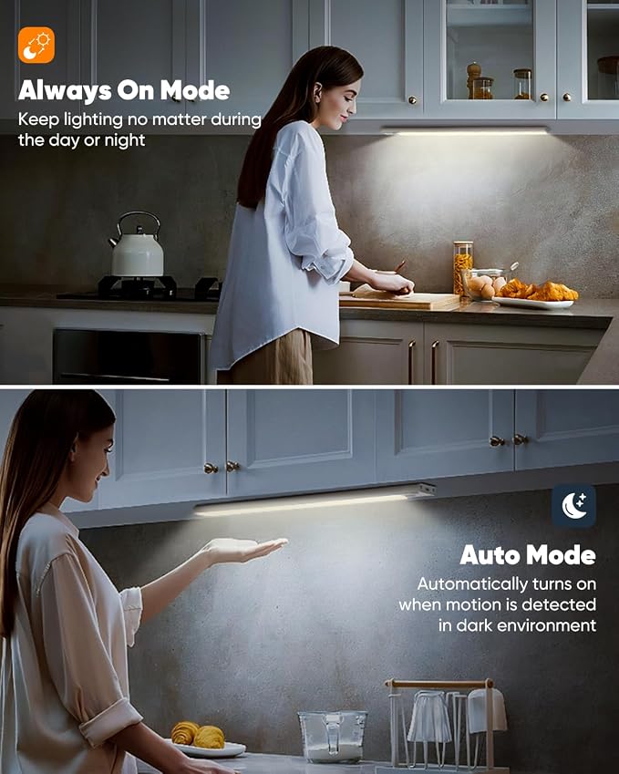 5-Pack 14in Under Cabinet Lighting, Upgraded 3200mAh Rechargeable Under Cabinet - Image 6