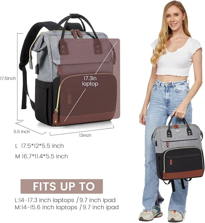 LOVEVOOK Laptop Backpack for Women, 15.6 Inch Work Business Backpacks Purse - Image 7