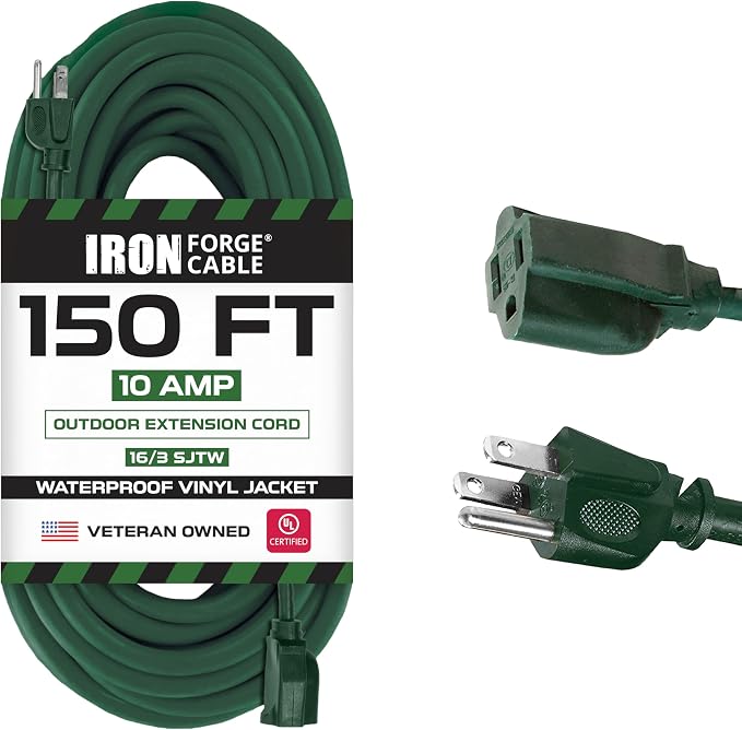 Iron Forge Cable Weatherproof 150 Ft Outdoor Extension Cord by IronForgeCable