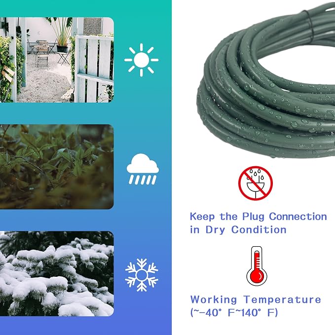Indoor Outdoor Extension Cord 25 FT, 16/3 SJTW Weatherproof Green Electrical - Image 5