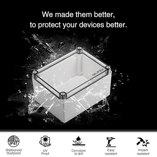 QILIPSU Outdoor Junction Box IP67 Waterproof Project Box ABS Plastic - Image 3