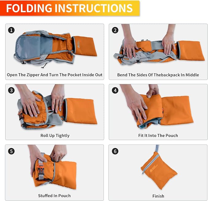 Hiking Backpack 10L/15L Small Daypack Lightweight Packable Travel Foldable - Image 6