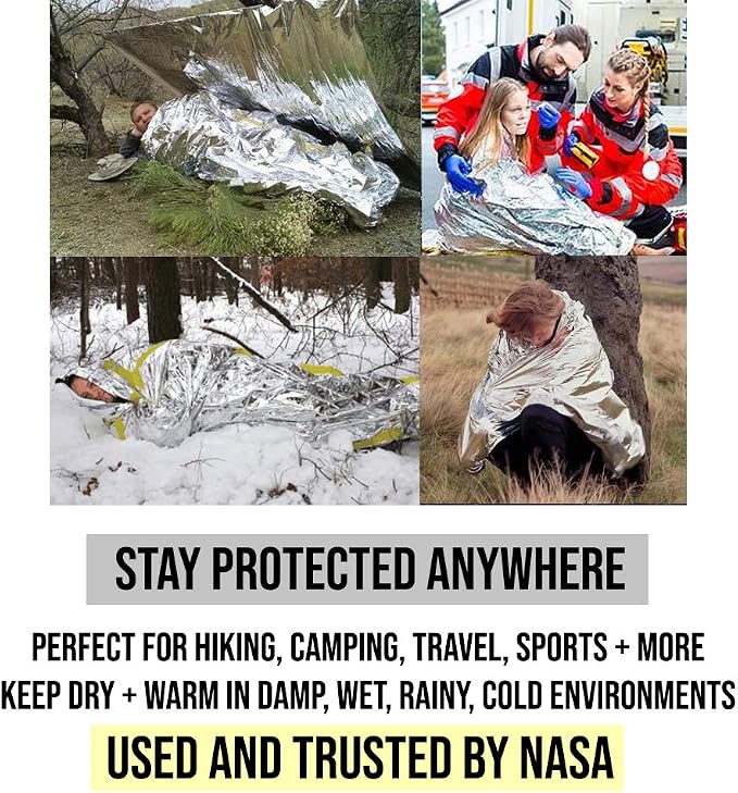 ASA TECHMED Emergency Mylar Thermal Blankets Bulk, Space Blanket Survival kit - Image 4